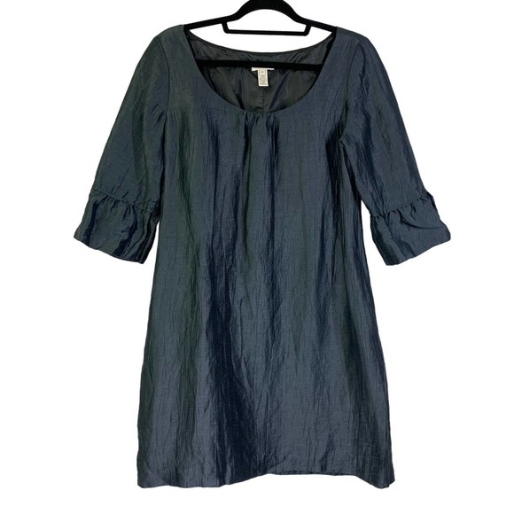 J. CREW Dark Green Ruffle Linen Sheath Dress - Picture 1 of 14